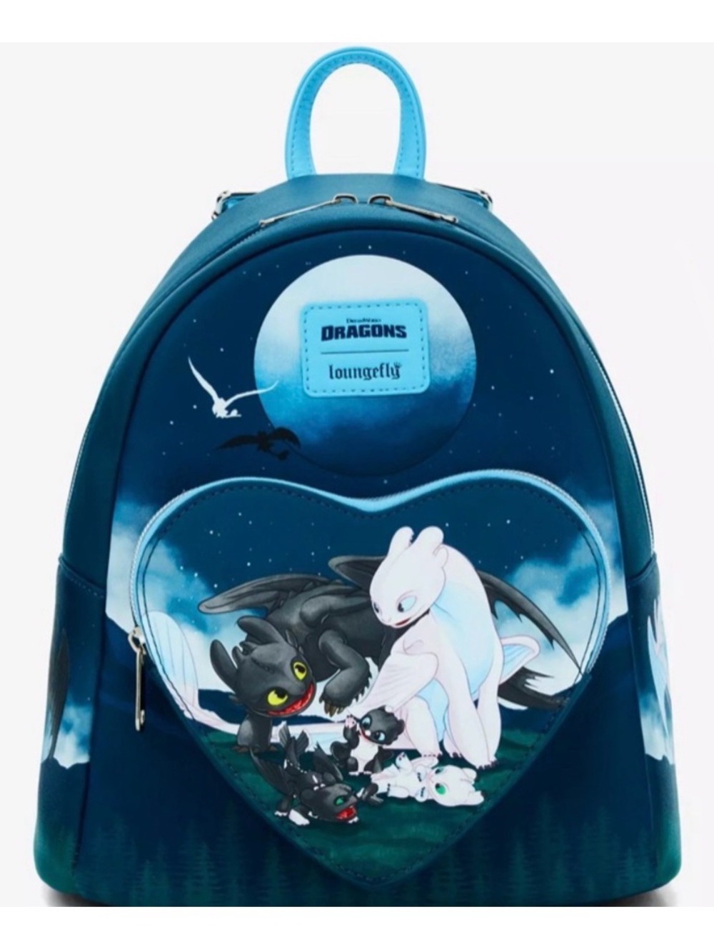 New Loungefly How To Train Your Dragon Toothless & Light Fury Babies Backpack.